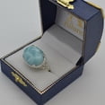 thumbnail image 6 of Oval Cabochon Cut Larimar Gemstone Cocktail Ring in Sterling Silver, 6 of 6