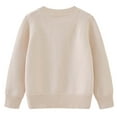 thumbnail image 7 of MAIHAN-Kids Knit Cardigan Sweater Long Sleeve Button Up Solid Color Round Neck Sweater, Cotton Blend Outerwear for Boys Girls, Casual Comfortable Pullover for Autumn Fall Season(Beige,5-6Years), 7 of 7