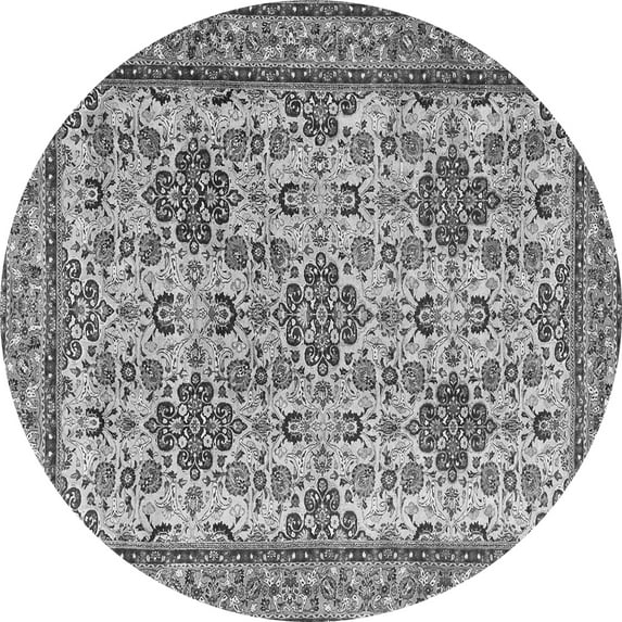 Ahgly Company Indoor Round Persian Gray Traditional Area Rugs, 7' Round