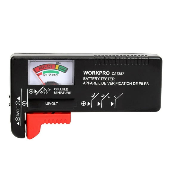 WorkPro Battery Tester,1.5V & 9V