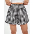 thumbnail image 4 of ZAXARRA Women Lounge Shorts Elastic Low Waist Plaid Short Pajamas Bottom Summer Casual Boxer Short Streetwear, 4 of 9