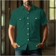 thumbnail image 5 of Aofany Button up Shirt Men, Big and Tall Shirts for Men, Classic Solid Color Button up Shirts with Pockets Short Sleeve Turndown Collar Casual Work Shirts, 5 of 5