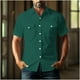 thumbnail image 5 of Yaoyar Mens Summer Vintage Turndown Collar Shirts Short Sleeve Casual Button Down Shirt Beach Vacation Tops, 5 of 6