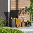 thumbnail image 2 of Costway  72 Gallon Patio Rattan Wicker Storage Deck Box Container with Liner Garden, 2 of 10