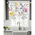 thumbnail image 5 of Spring Floral Tie Up Curtains for Window, Thermal Insulated Balloon Shade Adjustable Rod Pocket Curtains Valance Panels for Kitchen Bathroom Cafe 42 x 54 Gradient Boho Watercolor Botanical Plant, 5 of 6