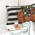 thumbnail image 3 of Fall Pillow Covers 12x20 Set of 2 Orange Pumpkin Maple Leaves Stripes Fall Decor Pillowcase Autumn Harvest Decorative Outdoor Throw Pillow Covers Linen Thanksgiving Cushion Case for Sofa Home, 3 of 6