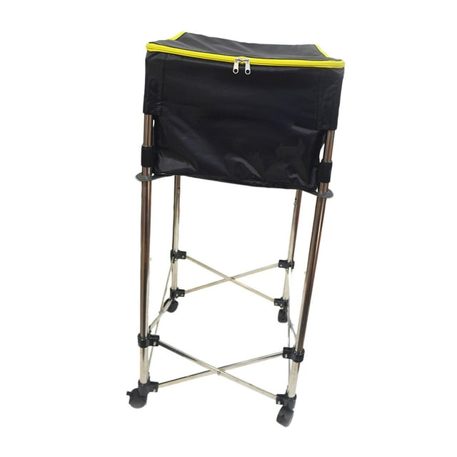 tamizeot Chariot pour Balles de Tennis Tient 150 Balles de Tennis Amovibles Balles Rouges de Tennis avec Roues Chariot Noir 76-96 cm