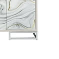 thumbnail image 6 of ACME Panos Contemporary Wood Console Cabinet with White Marble Print in Oak, 6 of 9