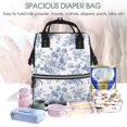 thumbnail image 2 of Ratiio Rose Flowers Mummy Backpack - Waterproof Twill Canvas, Large Capacity Diaper Bag with Multiple Pockets and Adjustable Straps, 2 of 5