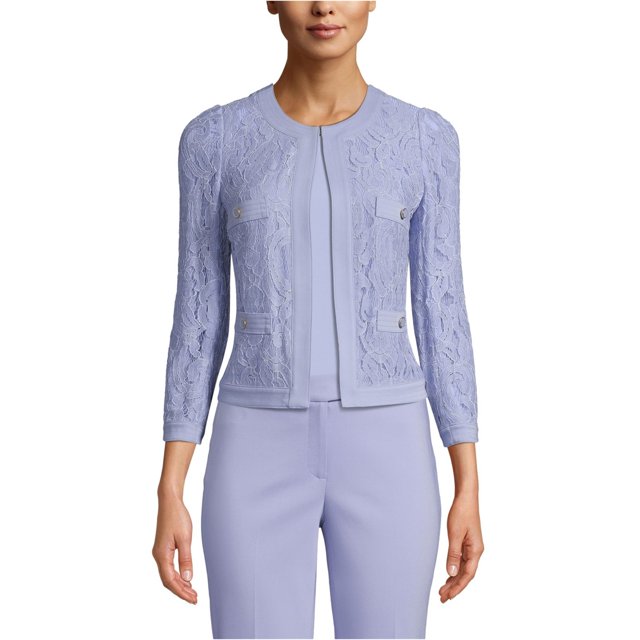 Chaqueta de encaje con marco Anne Klein para mujer azul 16