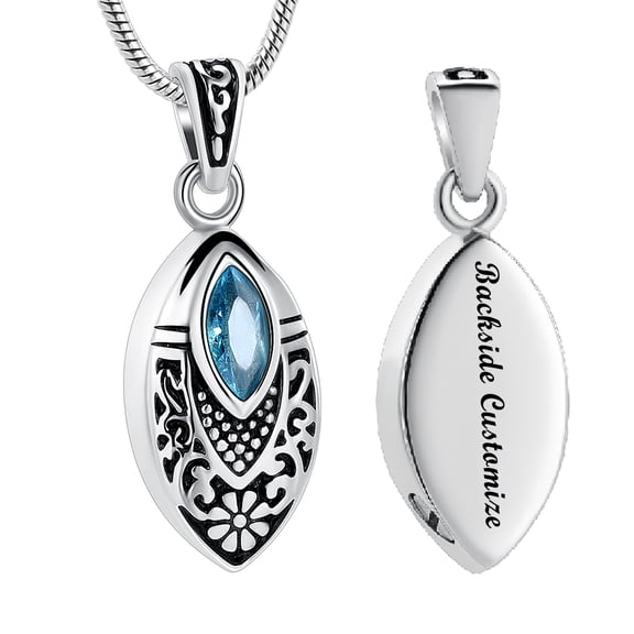Personalize Stainless Steel Vintage Devil's Eye Urn Pendant Memorial Jewelry Cremation Jewelry for Ashes Necklace
