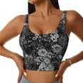 thumbnail image 2 of Haiem Rose Flowers Pattern Womens Sports Bra - U Neck Padded Low Impact Yoga Bra Workout Crop Top Gym Moisture-Wicking Workout Vest -XX-Large, 2 of 9