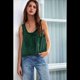 thumbnail image 4 of Blusas de Verano Bohemias con Lazo Frontal para Mujer, Blusas Playeras de Encaje con Botones, Sin Mangas, de de , Y2k 2025, Verde Tinta, Talla M, 4 of 6