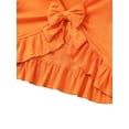 thumbnail image 3 of Seyurigaoka Kids Girls Halloween Outfit, Flared-Sleeves Crop Tops + Pumpkin Bell-Bottoms, 3 of 9
