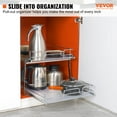 thumbnail image 4 of VEVOR 2 Tier 20"Wx21"Dx15"H Pull Out Cabinet Organizer, Heavy Duty Slide Out Pantry Shelves, Steel Roll Out Drawers, Sliding Drawer Storage for Home, 21.5"Wx22"Dx18"H Install Size for Cabinet, 4 of 10