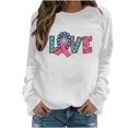 thumbnail image 1 of Pompotops Mode Femmes Casual Manches Longues Col Rond Imprimé Sweat-Shirt Tops Chemisier Dégagement, 1 of 4