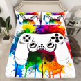 thumbnail image 2 of Castle Fairy Boys White Gamepads 3pcs Twin Sheet Sets,Graffiti Splash Twin Fitted Sheet,Video Game Breathable Flat Sheet,Microfiber Bedroom Decor, 2 of 7