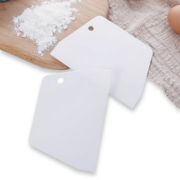 2-pc Large Trapezoidal Scrapers Dough Cutter Food-Grade Plastic Cake Smoother Baking Tools Accessories