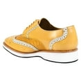 thumbnail image 4 of LIBERTYZENO Mens Leather Casual Sneakers Shoes, Yellow, 4 of 8