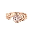 thumbnail image 1 of 14K Rose Gold 1.50 CT natural peach/pink VS Morganite Ring Flower Leaves Designer, 1 of 4