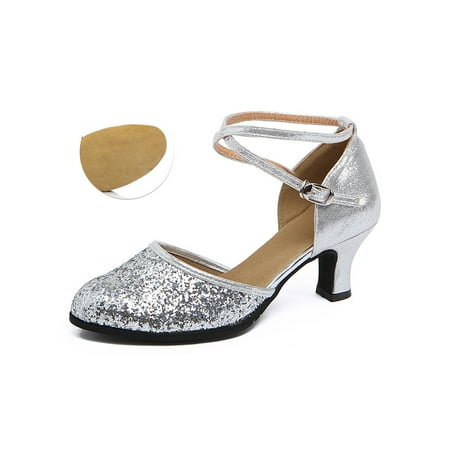 

GENILU Ladies Soft Wear Resistant Buckles Pumps All Seasons Lightweight Casual Closed Toe Heels