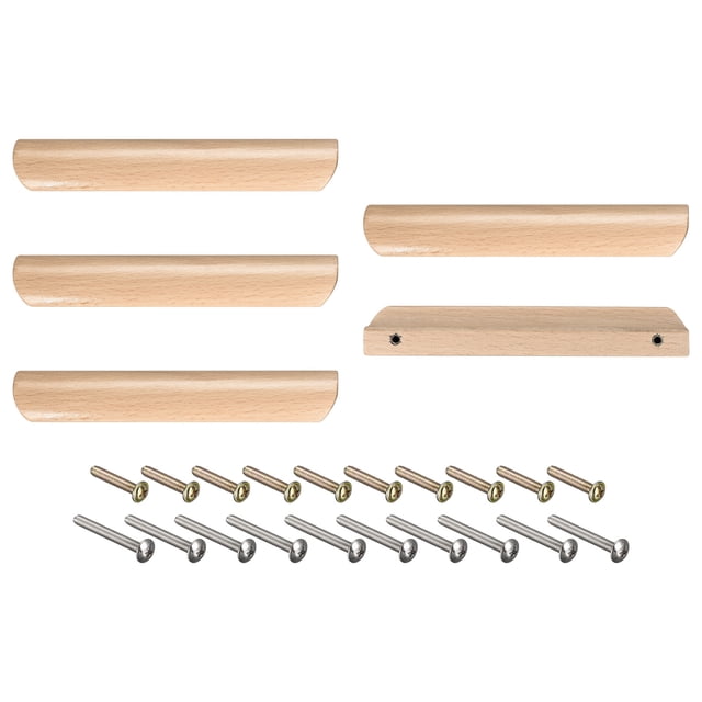 Madera Tirador Manijas, 5uds 128mm/5,04 Agujero Distancia Madera Manijas para Cocina Muebles Cajón Armario Alacena