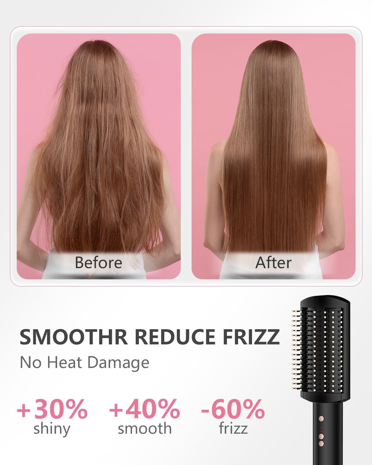 4 in 1 Hot Air Styler Hair Dryer Brush,Auto Air Curling Iron, Fast Drying, Curler, Volumizer, Smoothing, Negative Ionic Airflow Styler with 110,000 RPM High-Speed Brushles