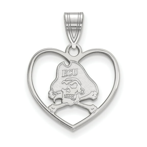 Women's ECU Pirates Sterling Silver Mascot Heart Pendant