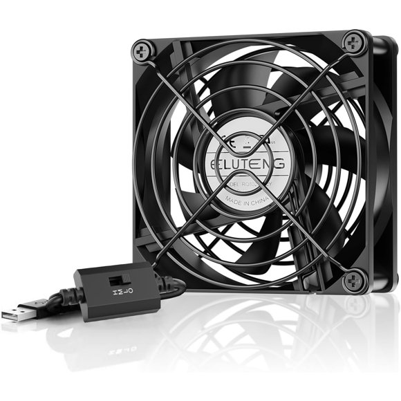 shiyou-80mm USB Fan Mini USB Computer Fan Speed Control Computer Fan High Airflow Router Cooling for Receiver DVR Xbox Cabinet Cooling USB Power 80 x 80 x 25mm