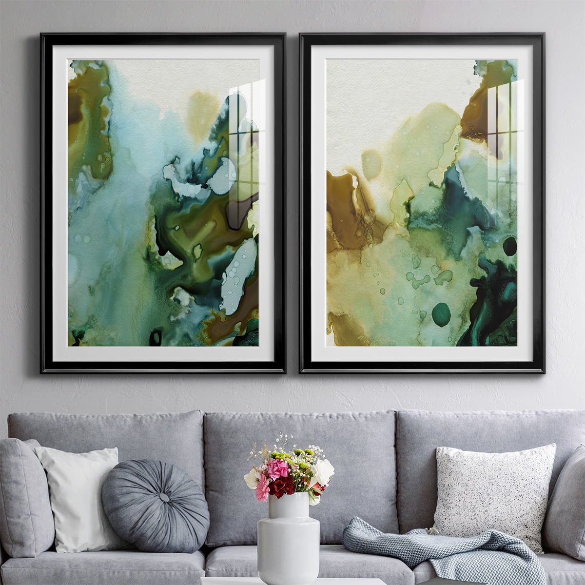Wexford Home Water and Earth I Premium Framed Print, 18.5" x 24.5" - Ready to Hang, Black (Set of 2)
