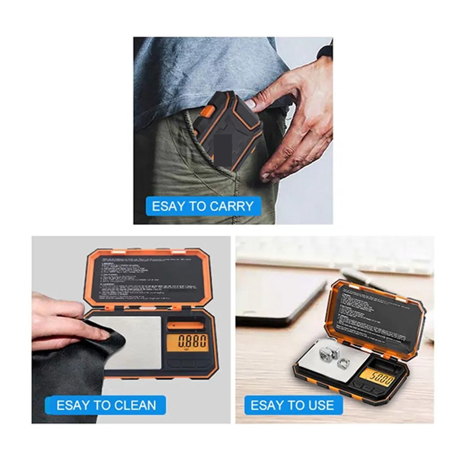 Mini Precision Digital Scales For Gold Silver Jewelry Gram Scale, Balance Weight Tare Function For Food Medicine Coffee - High Precision