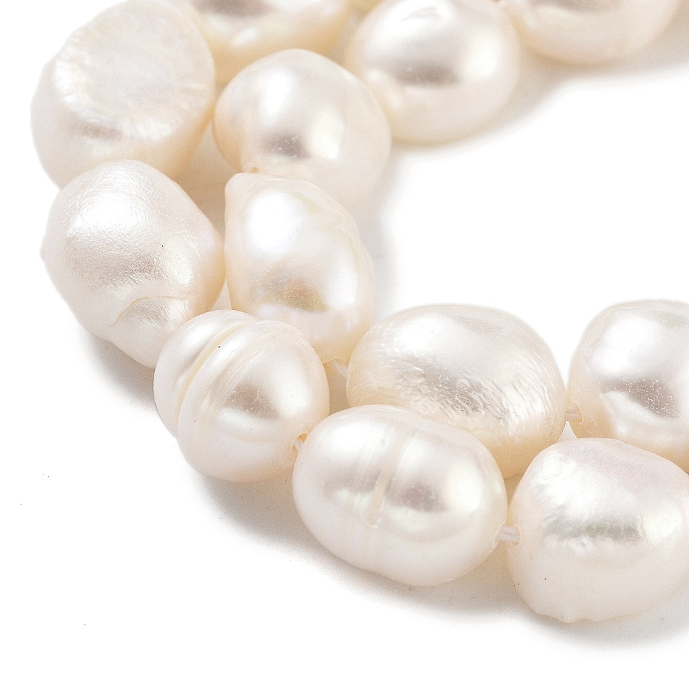 4strands Cultured Freshwater Pearl Beads Strands Two Sides Polished Grade 3A+ Snow 9~10mm Hole: 0.7mm about 17~18pcs/strand 6.69~6.89 inch(17~17.5cm)