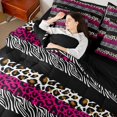 thumbnail image 4 of jejeloiu Jungle Cheetah Print 7 Pieces Bedding Comforter Set,Leopard Zebra Texture Full Bedding Set,Geometric Lines Abstract Fitted Sheet Flat Sheet For Teens,Super Cozy Room Decor Reversible, 4 of 8
