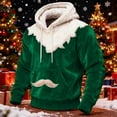 thumbnail image 1 of Ceisia Cozy Fleece-Lined Mens Loose Fit Santa Style Color Block Hooded Sweatshirt Gifts, 1 of 5