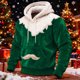 thumbnail image 1 of Ceisia Cozy Fleece-Lined Mens Loose Fit Santa Style Color Block Hooded Sweatshirt Gifts, 1 of 5