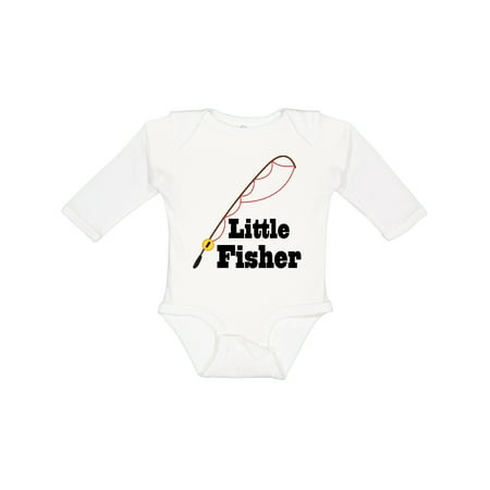 

Inktastic Little Fisher Fishing Gift Baby Boy or Baby Girl Long Sleeve Bodysuit