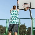 thumbnail image 5 of Pofeuu Green Baseball Print Basketball Jersey, Shirts for Men Youth Basketball Jersey Crew Neck-Large, 5 of 6