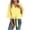 Yellow 1, variant on Vynhevius Womens 3/4 Sleeve Blouses V Neck Button Front Tie Hem Flared Solid Loose Casual Pullover Shirts