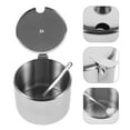 thumbnail image 3 of Hieromout Stainless Steel Sugar Bowl Set with Lid and Spoon, Magnetic Kitchen Counter Jars for Sugar, Ghee, Cream, Salt, Candy, Condiments, 3 of 10