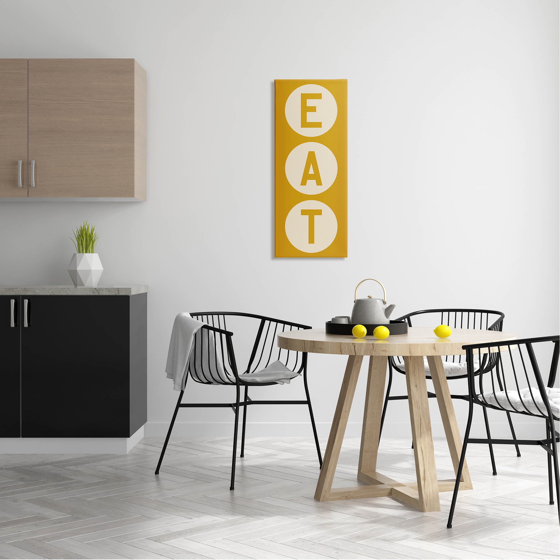 Stupell Industries Retro Style Eat Circle Letters Sign Graphic Art Gallery Wrapped Canvas Print Wall Art, Design by Ryan Fowler