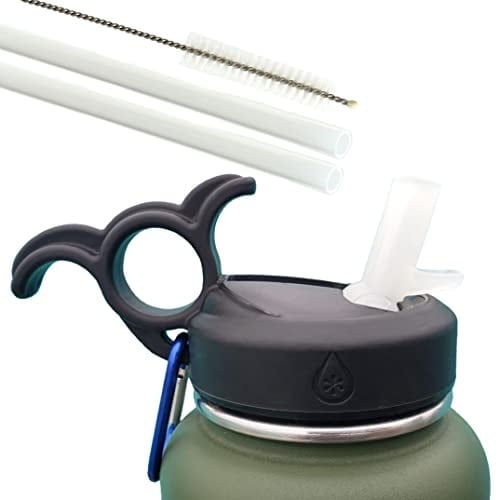 Tapa pajita alto rend. Paravalve botellas Hydro Flask y Nalgene, a prueba fugas, Smart-Vent, aislada, asa Shaka tacto suave, libre BPA, compatible Hydroflask 12 16 18 20 32 40 1814ml