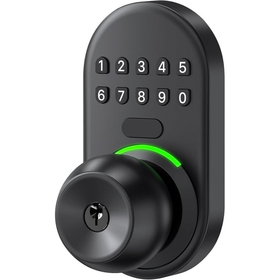 Keypad Smart Door Knob Lock, Keyless Entry Digital Lock with Handle, Electronic Code Knob for Front Door, Easy Installation