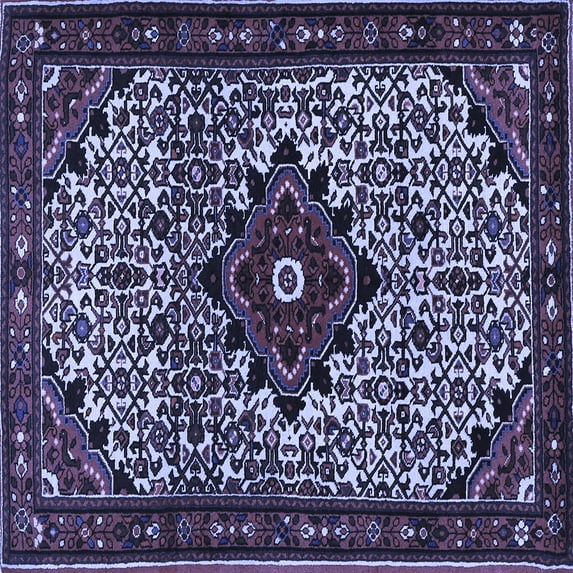 Ahgly Company Indoor Square Persian Blue Traditional Area Rugs, 7' Square