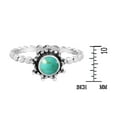 thumbnail image 2 of Vibrantly Shining Sun Green Turquoise Inlay Sterling Silver Ring-9, 2 of 5