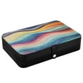 thumbnail image 3 of Leather Jewelry Box Rectangular 8.27x5.5x1.78In Travel Jewelry Storage Earrings Necklace Bracelet Watch Brooch Storage Color Curved Wave, 3 of 8