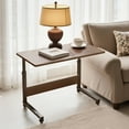 thumbnail image 6 of Qiushi 31.5inch Mobile Side Table, Adjustable Sofa Tray Tables Portable Desk with Wheels for Home School , C-shaped Removable Study Over Bed Laptop Desk for Living Room Bedroom (Brown), 6 of 12
