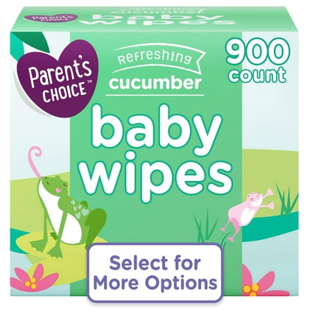 Parents Choice Cucumber Scent Baby Wipes, 900 Count (Select for More Options)