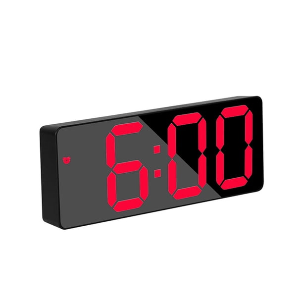 Reloj despertador Digital Estilo único ABS Naiovety para dormitorio y oficina Negro-Rojo
