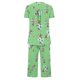 thumbnail image 3 of Pantalones de Mujer Casual Recortado Botón Suelto Ajuste Impreso con Manga Larga Superior, Diseño de Cuello de Jardín para el Uso Diario de Primavera, 3 of 5