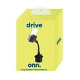onn. Expandable Smartphone Gooseneck Cup Holder Phone Mount, Black